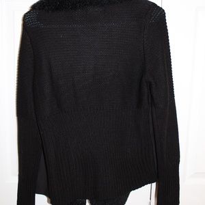 faux leather cardigan